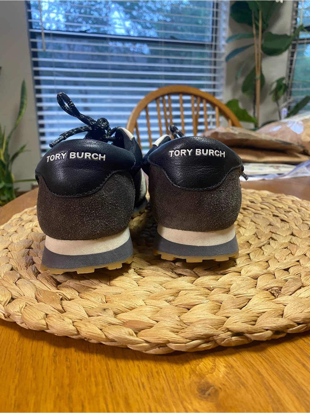Tory Burch Black, White & Gray Women's Suede & Leather Sneakers - Picture 3 of 6